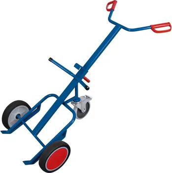 Vozík VARIOfit na sudy s 1 opěrným kolem, nosnost 250 kg, kola z plné gumy