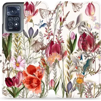 Pouzdro na mobilní telefon Flipové pouzdro Mobiwear - Xiaomi Note 12 Pro 4G - MP01S Rozkvetlá louka (Knížkové flip pouzdro, obal, kryt na mobil Xiaomi Note 12 Pro 4G - MP01S Rozkvetlá louka, materiál Umělá kůže + TPU - ochrana 360°, stojánek, silikonová vanička, magnetické zavírání