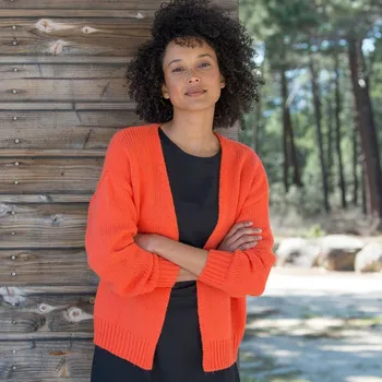 Dámský svetr Volný svetr oranžová 34/36