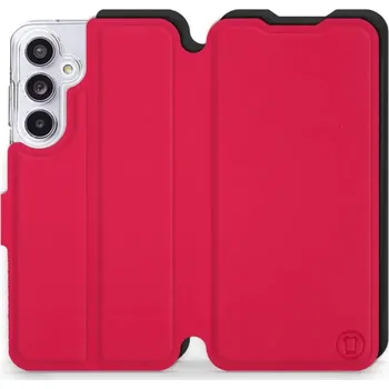 Pouzdro na mobilní telefon Flipové pouzdro Mobiwear Semiš - Samsung Galaxy A55 5G - Rudé & Černé (Knížkové semišové flip pouzdro, obal, kryt na mobil Samsung Galaxy A55 5G - Rudé & Černé, materiál semiš + TPU, ochrana 360°, stojánek, silikonová vanička, magnetické zavírání)