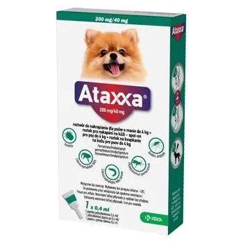 Antiparazitikum pro psa Ataxxa Spot-on Dog S 200mg/40mg 1x0,4ml