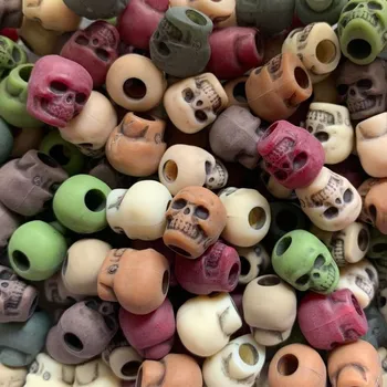 Korálek Plastový korálek lebka antická camo mix - Barva Camo mix 1180-551A