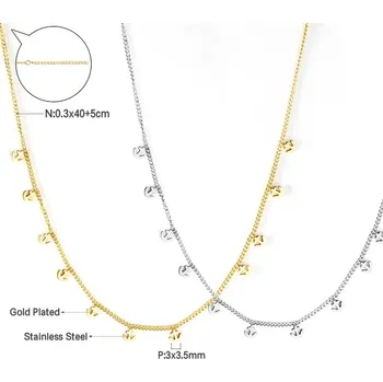Náhrdelník Elegantní náhrdelník z chirurgické oceli - Kotva,Zlatá