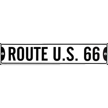 Plechová cedule Plechová cedule Route U.S. 66 white 60 cm x 13 cm