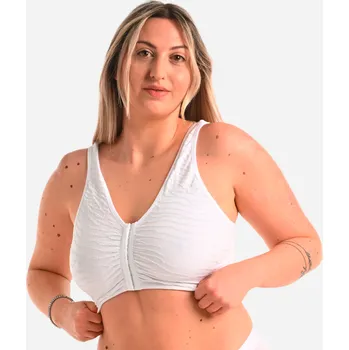 Podprsenka DECATHLON Dámská podprsenka s předním zapínáním XL BÍLÁ
