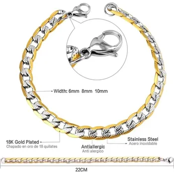 Náramek Unisex náramek z nerezové oceli - MIX,6mm