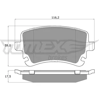 Brzdová destička Sada brzdových destiček, kotoučová brzda TOMEX Brakes 13-961