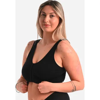 Podprsenka DECATHLON Dámská podprsenka s předním zapínáním M ČERNÁ