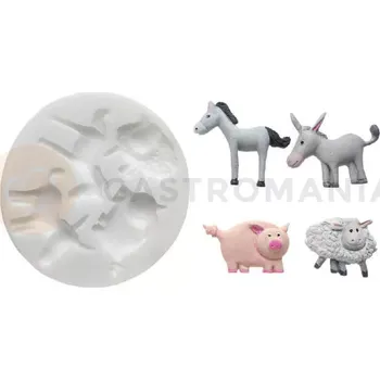 Kuchyňská sůl Silikonová forma na cukrovou hmotu ve tvaru chovných zvířat - SLK206, 57x48 mm | SILIKOMART, SugarFlex