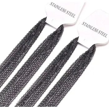 Náhrdelník Dámský dlouhý náhrdelník pro dotvoření | 10 kusů - černá,2 mm x 60 cm