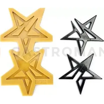 Kuchyňská sůl Silikonová forma na cukrovou hmotu nebo čokoládu ve tvaru hvězd - 114x10 mm | SILIKOMART, SugarFlex Gold