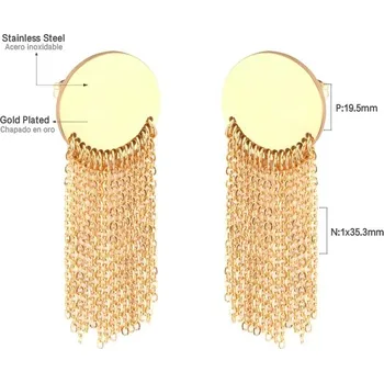 Náušnice Visací náušnice z nerezové oceli - 190G