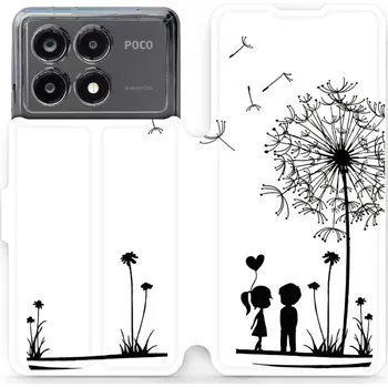 Flipové pouzdro Mobiwear - Xiaomi Poco X6 Pro 5G - MH16P Dvojice s pampeliškou (Knížkové flip pouzdro, obal, kryt na mobil Xiaomi Poco X6 Pro 5G - MH16P Dvojice s pampeliškou, materiál Umělá kůže + TPU - ochrana 360°, stojánek, silikonová vanička,)