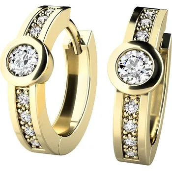 Náušnice Dámské náušnice kruhy se zirkony 10968-ZL-ZIR