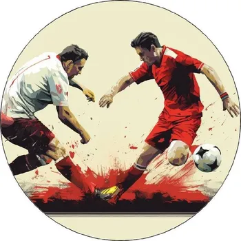 Jedlá dekorace na dort Jedlý papír 2 fotbalisti 3 19,5cm