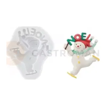 Kuchyňská sůl Silikonová forma na cukrovou hmotu ve tvaru sněhuláčka - SLK 398 , 50x65 mm | SILIKOMART, SugarFlex