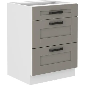 Kuchyňská skříňka LEMPERT Dolní skříňka LUNY 7 (60 cm) claygrey / bílá
