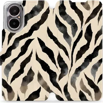 Pouzdro na mobilní telefon Flipové pouzdro Mobiwear - Realme C67 - VA53S Zebří (Knížkové flip pouzdro, obal, kryt na mobil Realme C67 - VA53S Zebří, materiál Umělá kůže + TPU - ochrana 360°, stojánek, silikonová vanička, magnetické zavírání)