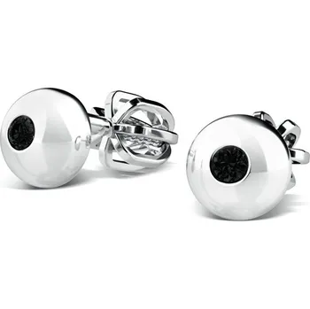 Náušnice Dámské náušnice žluté zlato 585/1000 s černé zirkony 140008-B-ZIR-Black