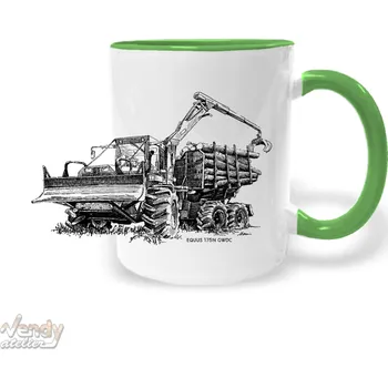 Hrnek - Lesní traktor Barva: Zelená