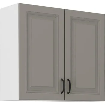 Kuchyňská skříňka LEMPERT Horní skříňka STELLA 12 (80 / 72 cm) claygrey / bílá