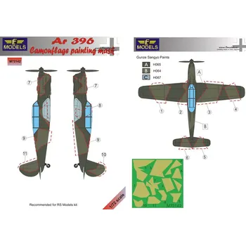 Plastikový model LF model 1/72 Mask Arado Ar 396 Camouflage painting (RS)