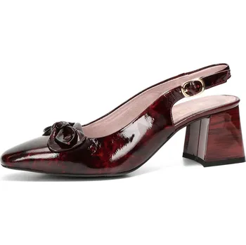 Dámské lodičky ETIMEĒ dámské elegantní lodičky s otevřenou patou - bordó