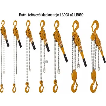 řetězový zvedák Ganas spol. s.r.o. RUČNÍ ŘETĚZOVÝ KLADKOSTROJ S PÁKOU - řada LB Nosnost: 3200 kg, Typ: LB032, Délka: zdvihu 1,5 m