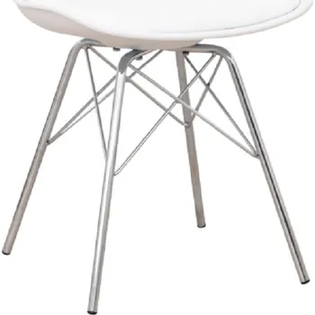 Jídelní židle Židle, bílá / chrom, TAMORA