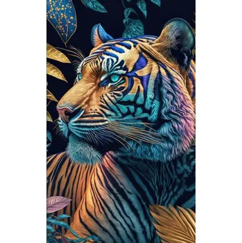Diamantové malování Diamantové malování - Tygr v barvách (85 x 45)