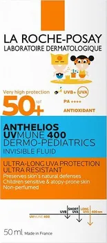 Přípravek na opalování La Roche Posay Anthelios UVmune Dermo-Pediatrics transparentní fluid SPF50+ 50 ml
