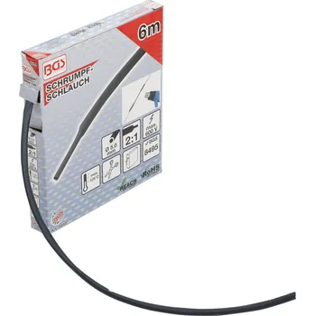 BGS BGS6848, Teplem smrštitelná trubička v krabici černá Ø 5 mm 6 m