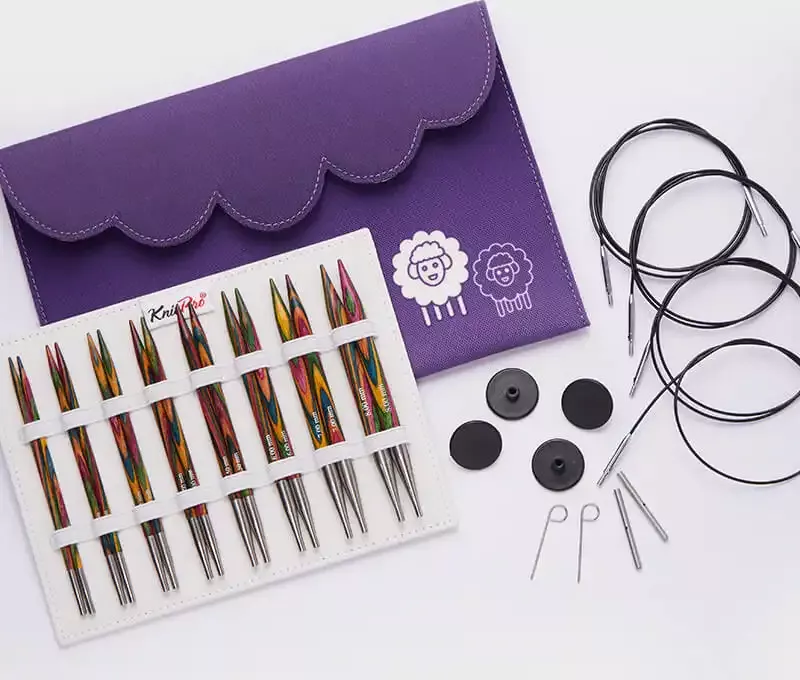 KnitPro Symfonie Deluxe set vyměnitelných jehlic (KnitPro Symfonie Holz Nadelspitzen 13 cm Deluxe Set,)