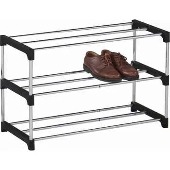 Komoda Botník, chrom / černá, MONTEGO