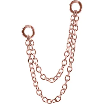 Piercing Steel and Silver Steel and Silver Dvojitý ocelový řetízek na piercing - rosegold