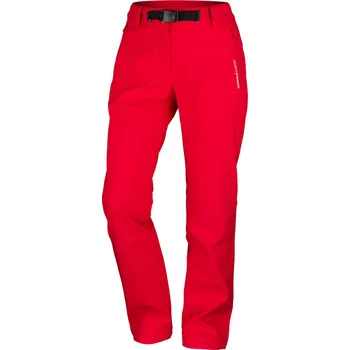 Dámské kalhoty Northfinder Dámské prodloužené softhellové kalhoty LYRIC - bez zašití spodních lemů, rudá, XS