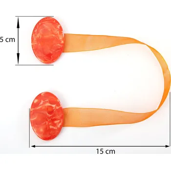 SADA 2KS DEKORAČNÍ SPONA NA ZÁVĚS 20 S MAGNETEM ORANŽOVÁ