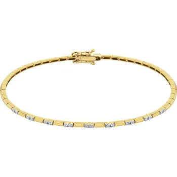 Náramek Zlatý náramek s brilianty - 19 cm - 0,12 ct - ryzost 585 - 211.254