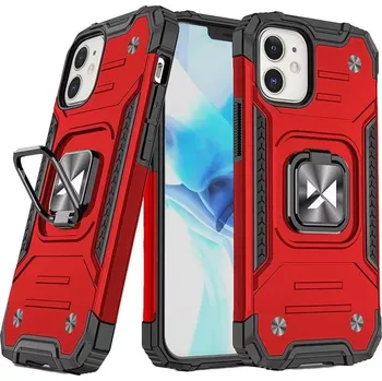 Pouzdro na mobilní telefon Wozinsky Ring Armor pouzdro iPhone 14 Plus , pancéřové s magnetickým úchytem a kroužkem , červená