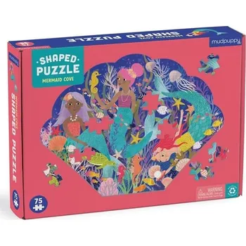 Puzzle Mudpuppy Zátoka mořských víl - puzzle ve tvaru mušle 75 dílků