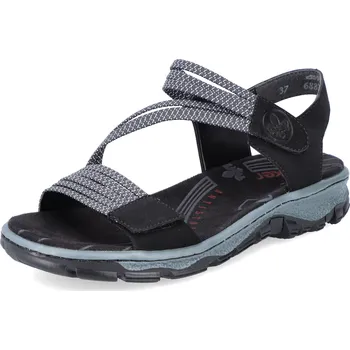 Dámské sandále DÁMSKÉ SANDÁLY RIEKER 68871-00 ČERNÁ Barva: Černá, Velikost: 41