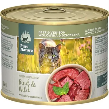 Krmivo pro kočku Pure Nature ADULT hovězí a zvěřina se šantou kočičí 6× 200 g