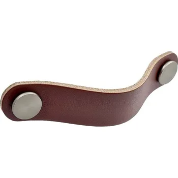 Kožená úchytka madlo rukojeť hnědá 138x25x10mm