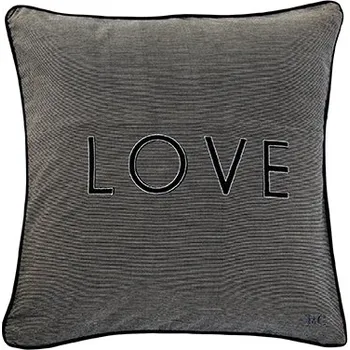 Dekorativní polštářek Bastion Collections Polštář 50x50cm - LOVE, natural / black AN-CUSHION-042-NB