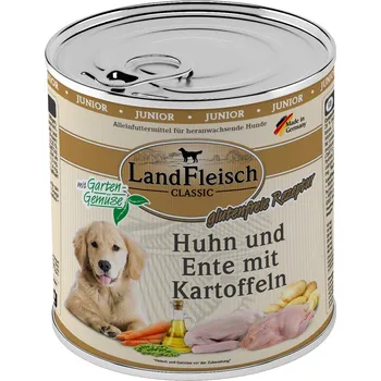 Krmivo pro psa LandFleisch Dog Classic Junior kuřecí, kachna a brambory 6 × 800 g