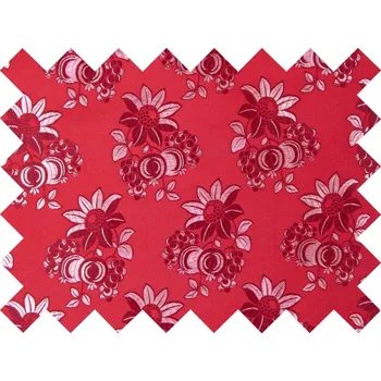 HEDVA ČESKÝ BROKÁT Vzorek brokátu Ondrin GERBERA S JABLÍČKY MALÁ červená | 53