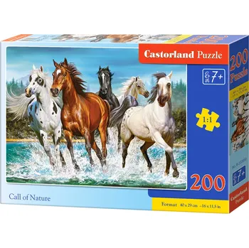 Puzzle Puzzle Castorland 200 dílků premium - Běžící koně (volání divočiny)