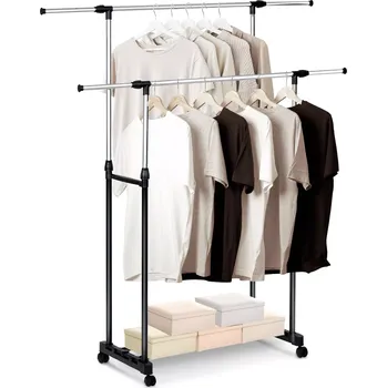 Věšák Massido Věšák na šaty, dvouřadý, černo-stříbrný, Massido | 686400