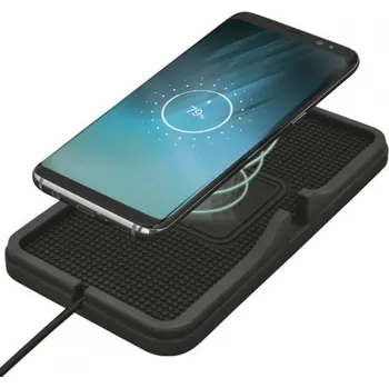 Bezdrátová Qi nabíječka do auta 10W s USB, 186x103 mm