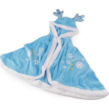 Karnevalový kostým Karnevalový plášť sametový - ledová královna, barva modrá azuro